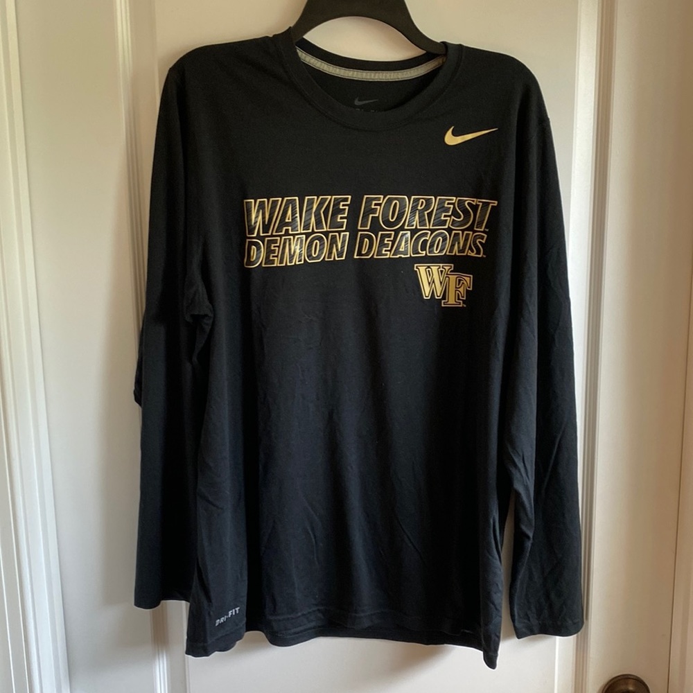 Black Wake Forest team issued long sleeve Dri-Fit